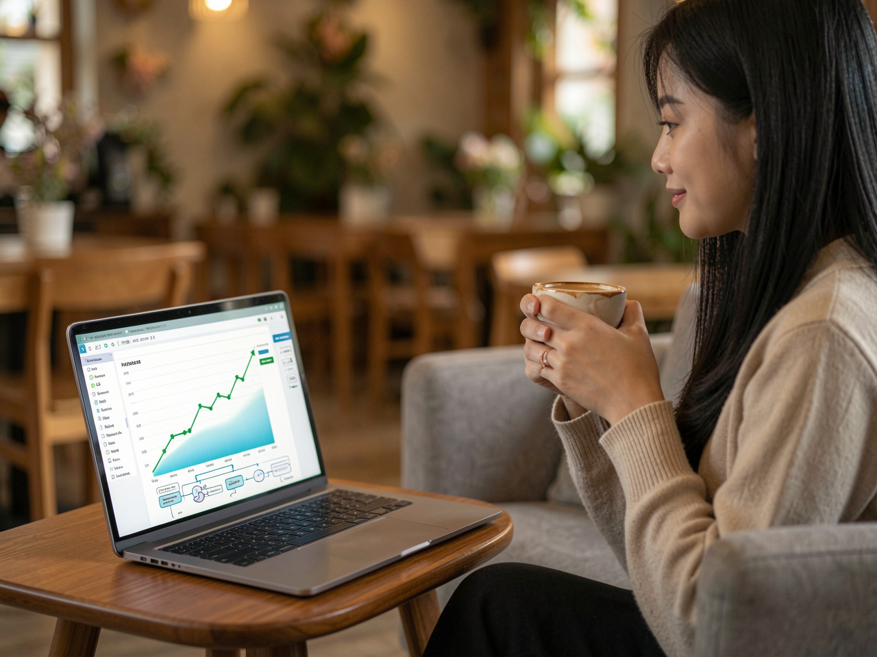 Dashboard và biểu đồ — minh họa tự động hóa, đổi ảnh tại landingImageUrls.ts