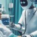 Minh họa robot thăm khám cho cụ già được tạo bởi AI. Ảnh: Qazvinnews